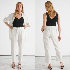 & OTHER STORIES Relaxed Linen Trousers In White